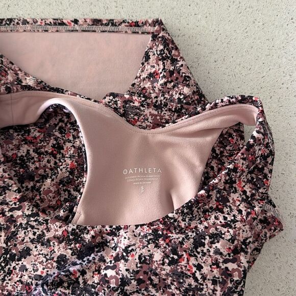 NWOT Athleta CONSCIOUS CROP BRA Floral Yoga Wicking High Coverage Cropped S Gym - Picture 10 of 15